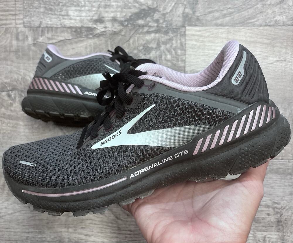 Brooks Adrenaline GTS 22 Women's Running Shoes Pearl Black Metallic Size 8 B